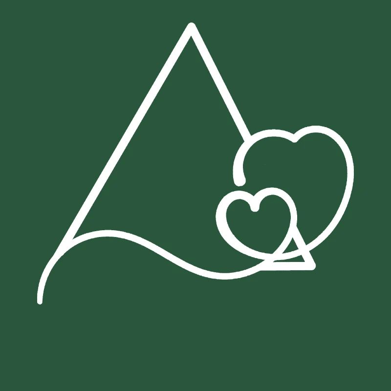 Triangular frame with hearts basic text