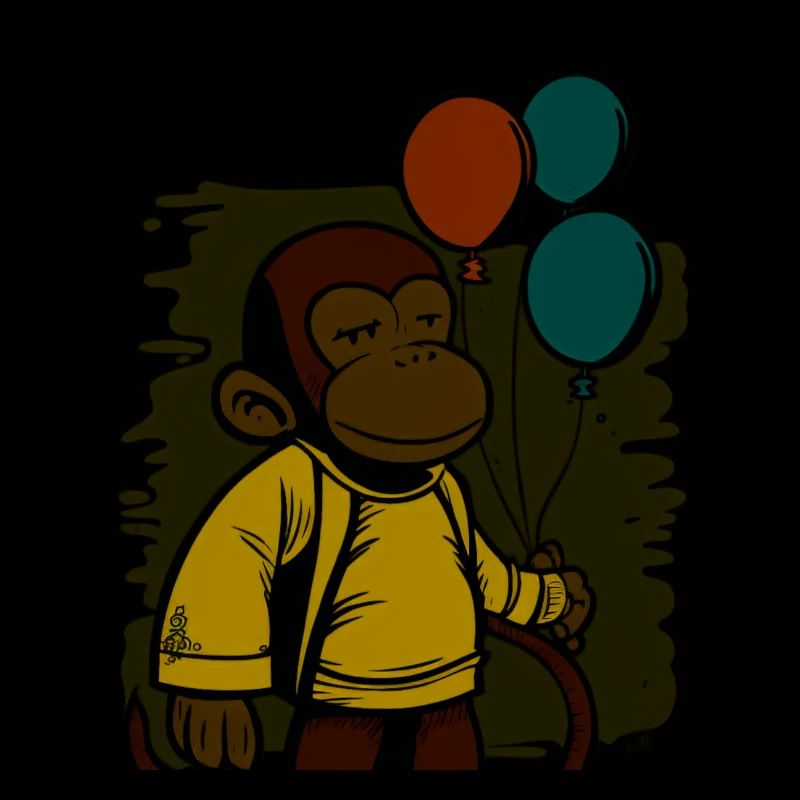 Affe hält Luftballons Geburtstagsshirt