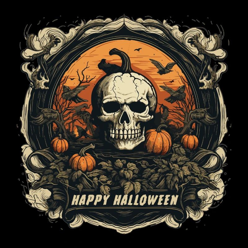 Halloween Jack O Lantern Skull Pumpkin