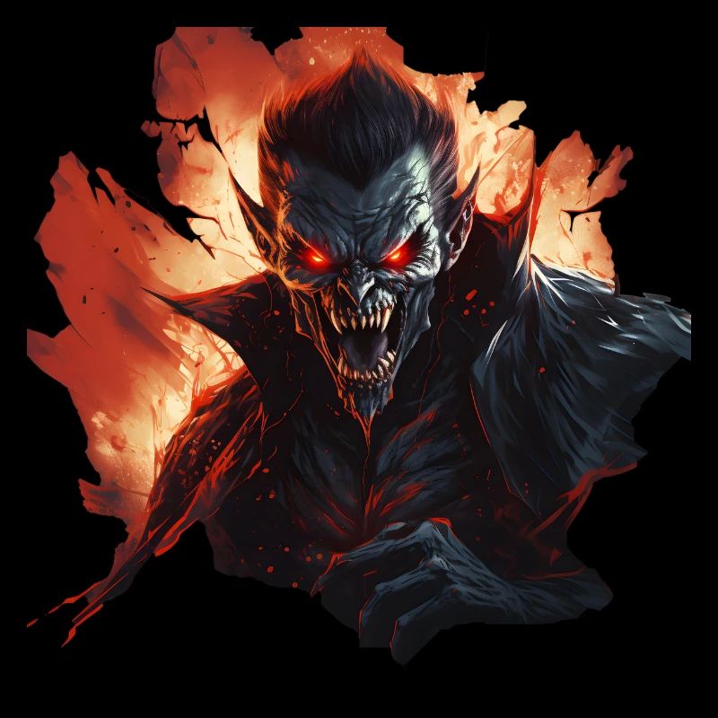 angry vampire monster in a realistic comic