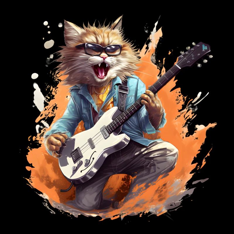 Singing Guitar Playing Cat