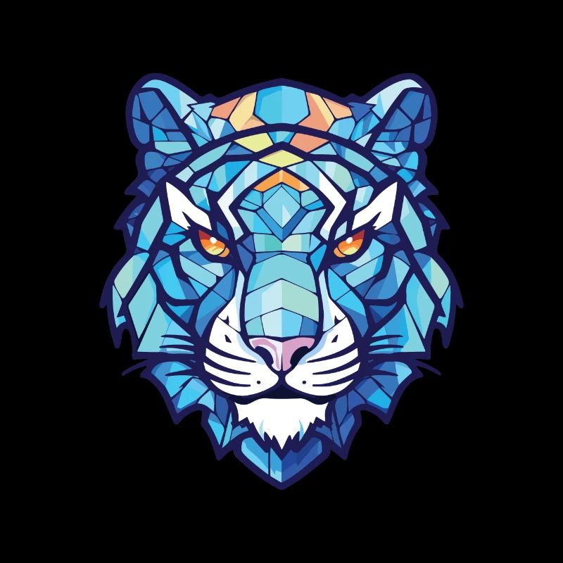 Blauer Wassertiger Buntes Aquarell Tier Haustier