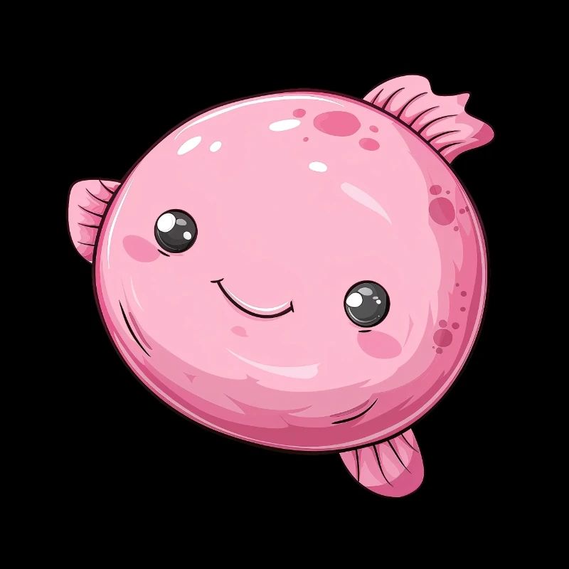 Pink Bubble Fish With Charming Smile