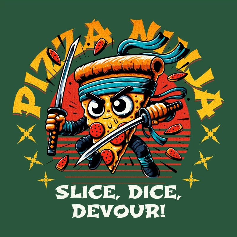 PIZZA NINJA TRANCHEZ, COUPEZ EN DÉS, DÉVOREZ !