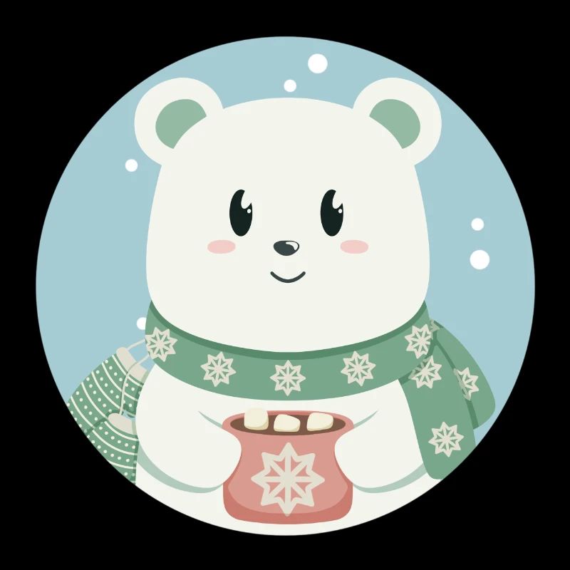 Ours polaire mignon dans l’ de Noël