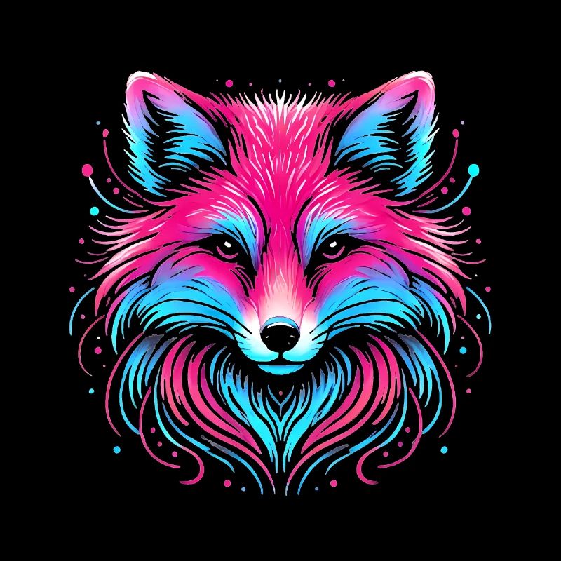 Neon Fox Glow Illustration Design