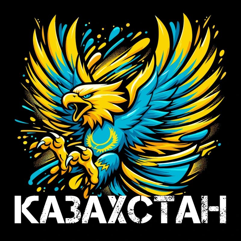 Kazakhstan Eagle Flag Flag Cyrillic Gift