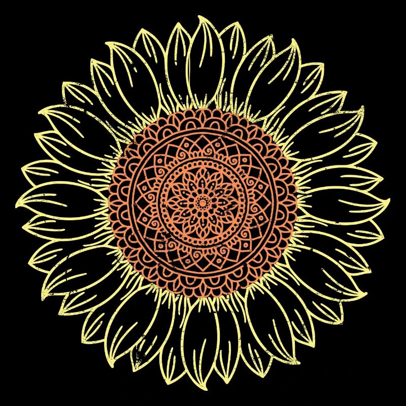 Conception complexe de mandala tournesol