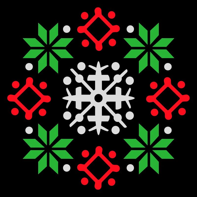 Schneeflocken Muster Weihnachtspullover Schnee