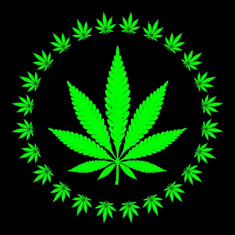 Bright Green Cannabis Leaf Ring Design