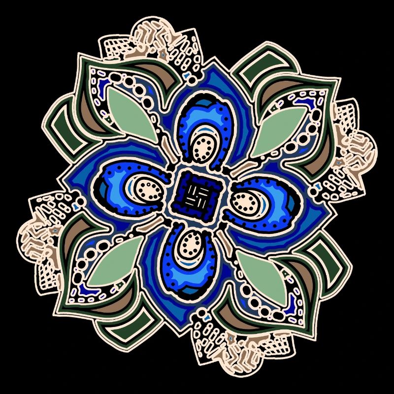 Fleur de mandala extravagante sarcelle