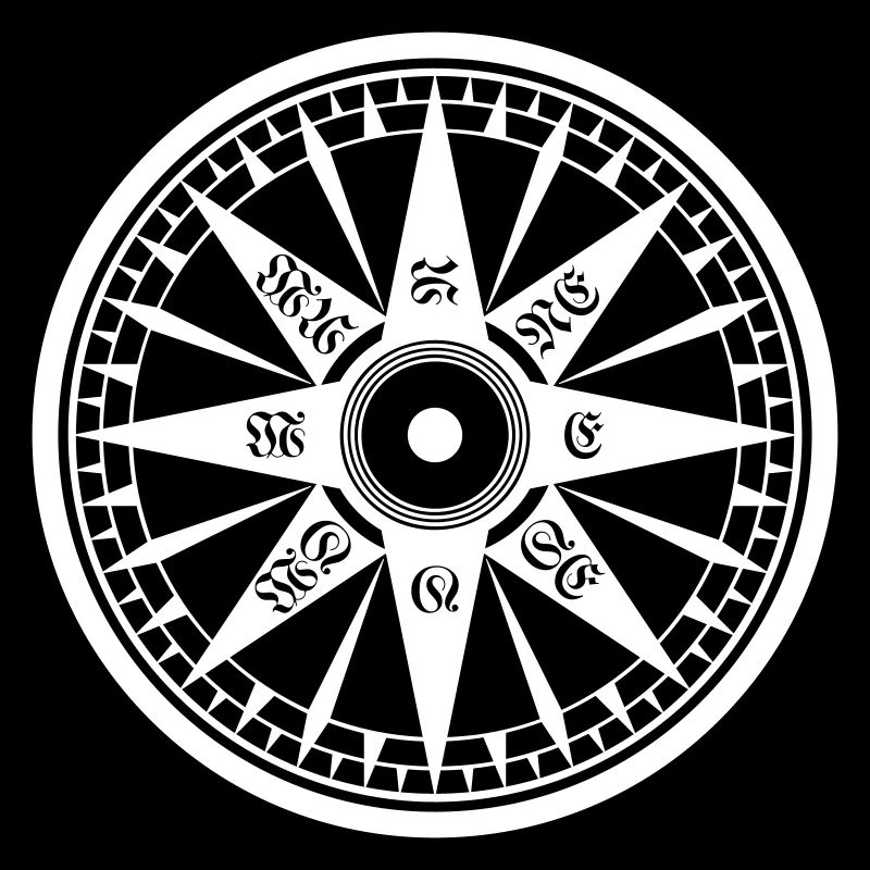 Kompass / Compass – Windrose, Schiffskompass