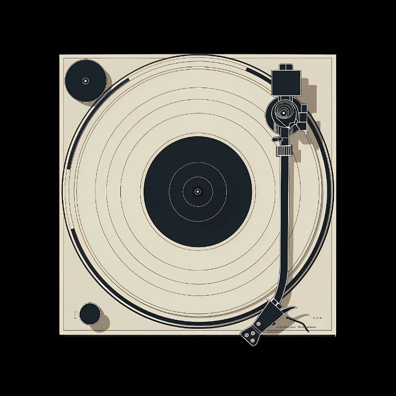 Minimalist Turntable Beige