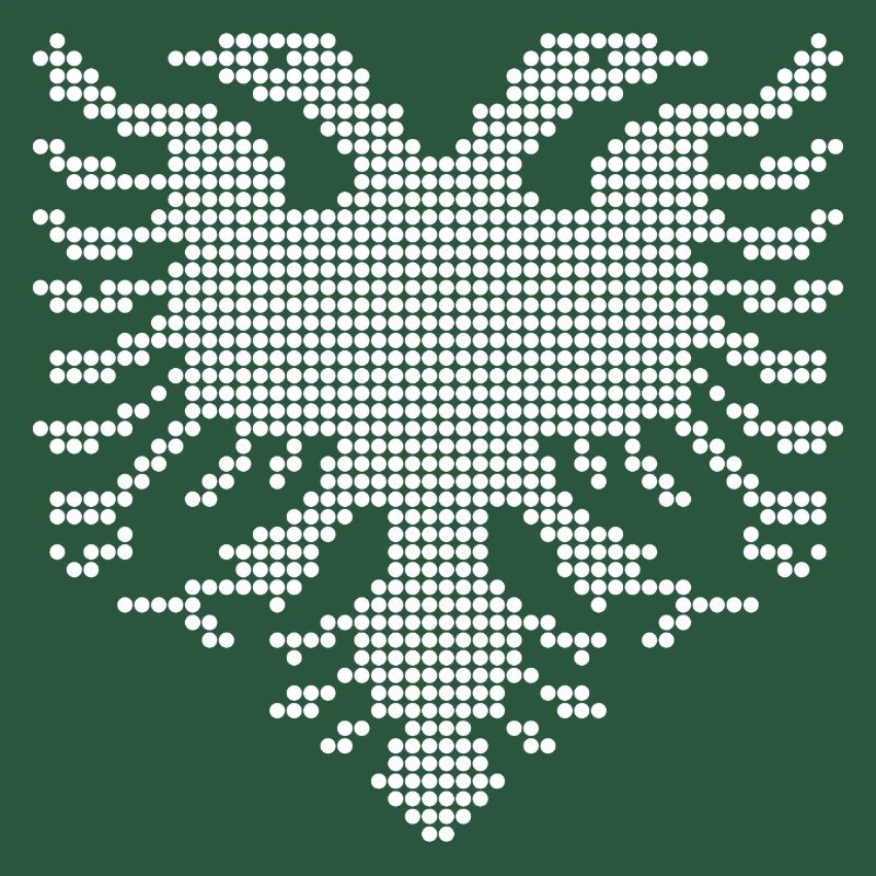 Albanian Double Headed Eagle Dotwork Emblem