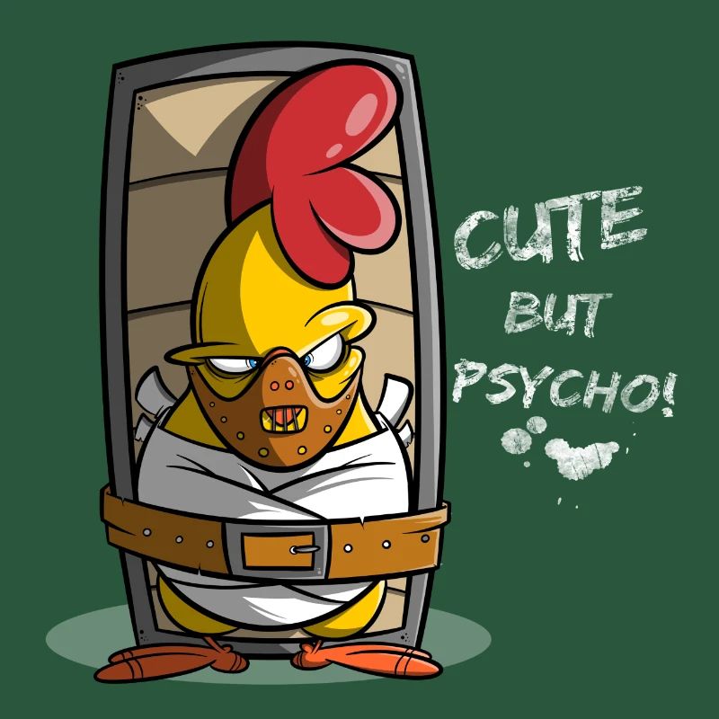 Cute but Psycho, Chicken in Straitjacket, Gift Idea