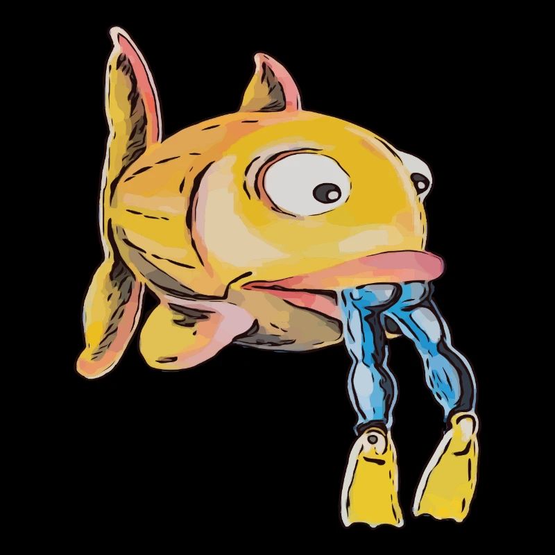 Funny fish with a diver