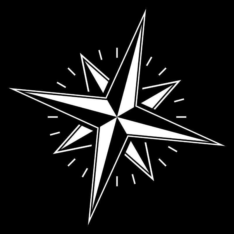 Wind rose compass nautical star
