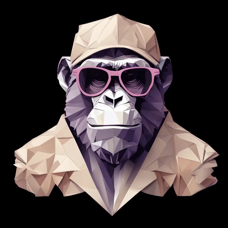 Cool monkey in wrinkled robe