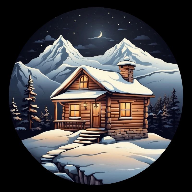 Verschneite Hütte