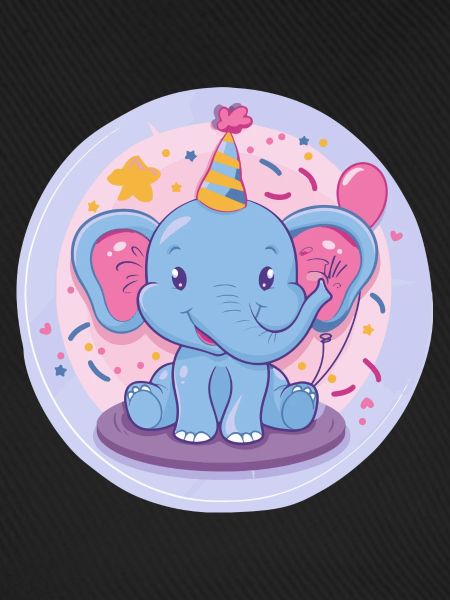 Éléphant Anniversaire Bébé