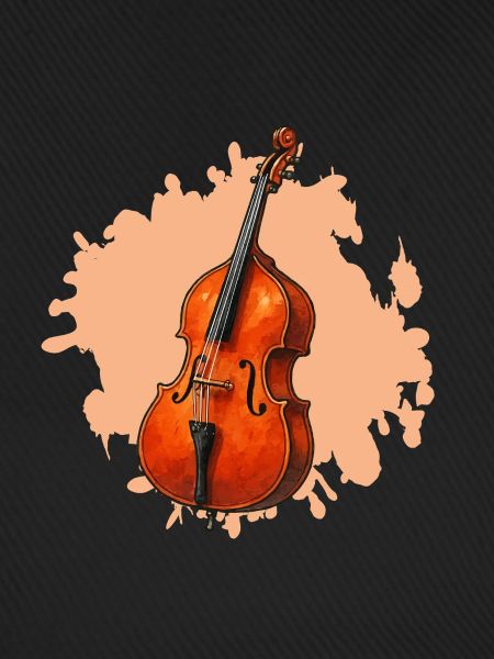 Orange Violoncelle Aquarelle