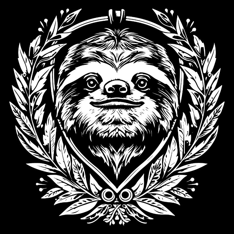 Sloth in laurel wreath