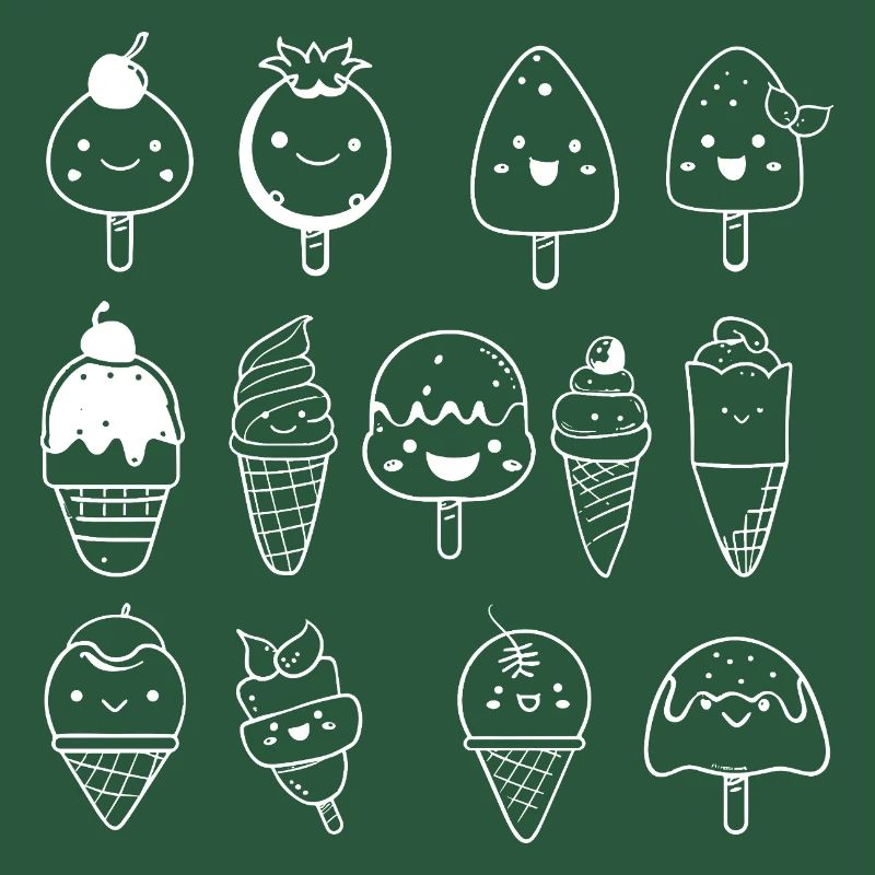 Eiscreme Sorten Comic Look