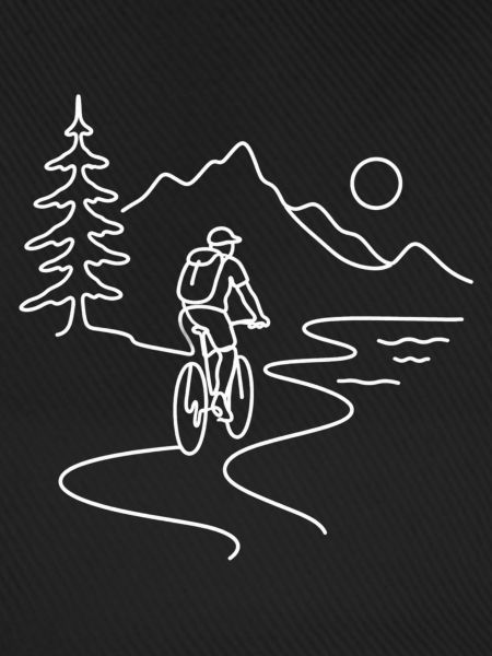 Cyclist in mountains