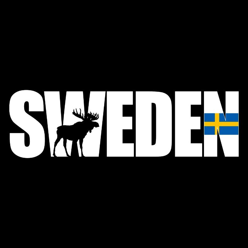 Schweden mit Elch und Flagge