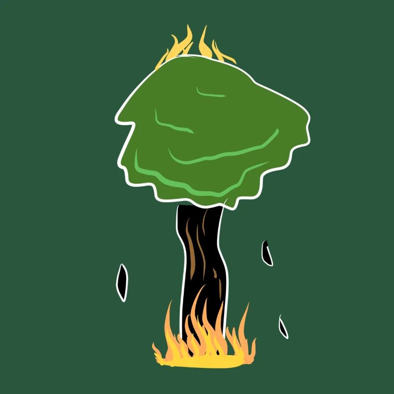 burning tree fire climate protection natural