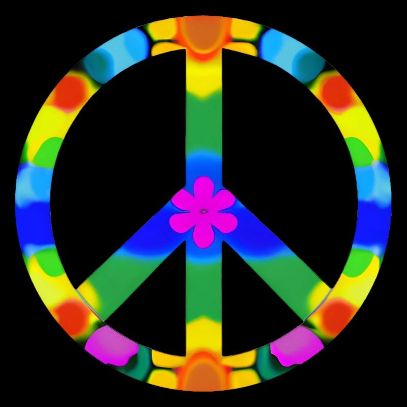 Friedens Zeichen bunt, Flowerpower