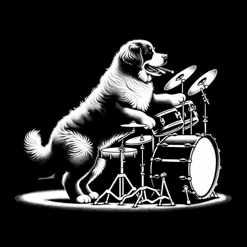 Rhythmuspfote - Berner Sennenhund am Schlagzeug
