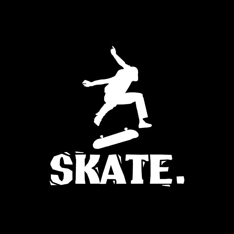 Kickflip Skater Skate Design Blanc