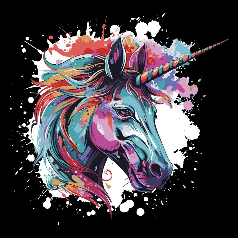 Portrait de tête de licorne