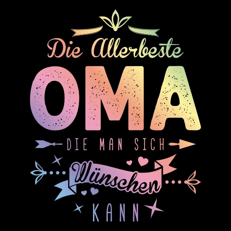 Die Beste Oma Spruch Bunt