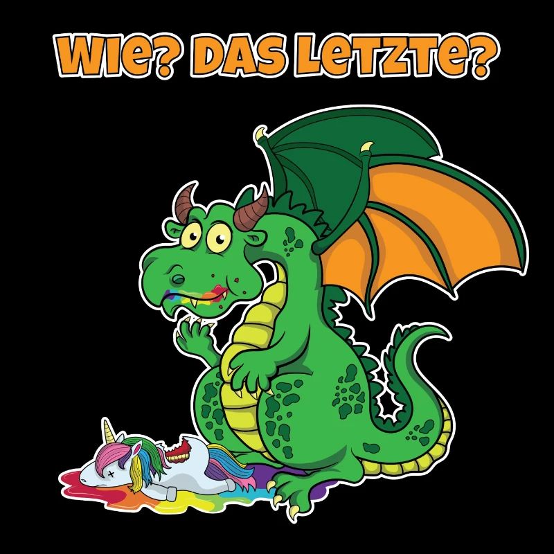 Lustiger Drache Das letzte? Drache frisst Einhorn