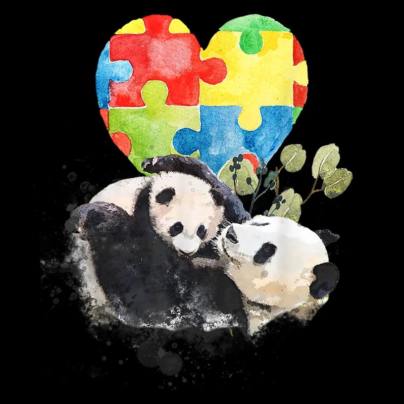 Panda Coloré Autisme Être différent