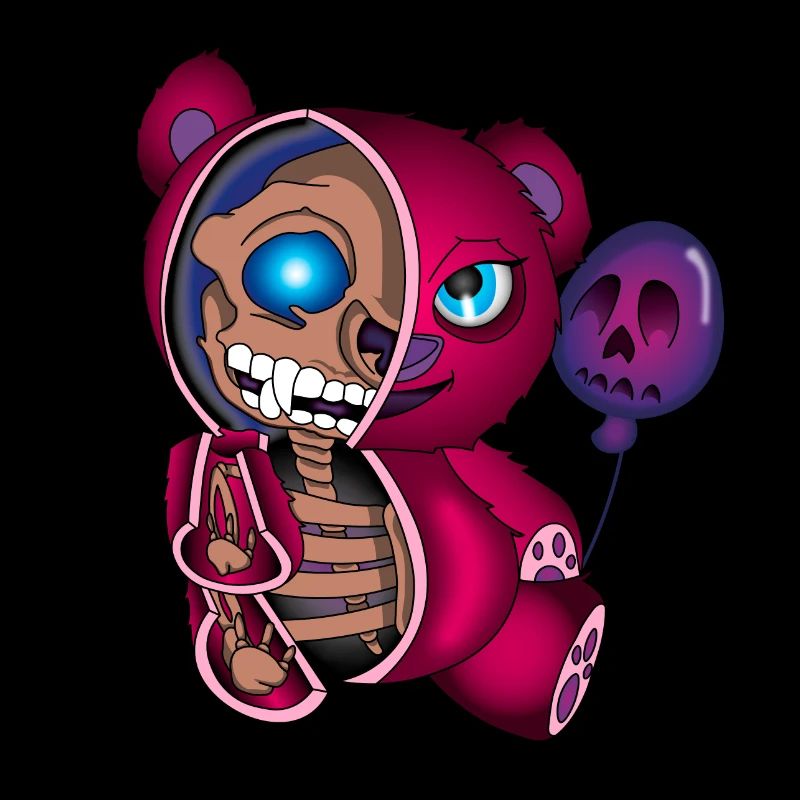 Skull Teddy Bear Skeleton Halloween Gift Idea