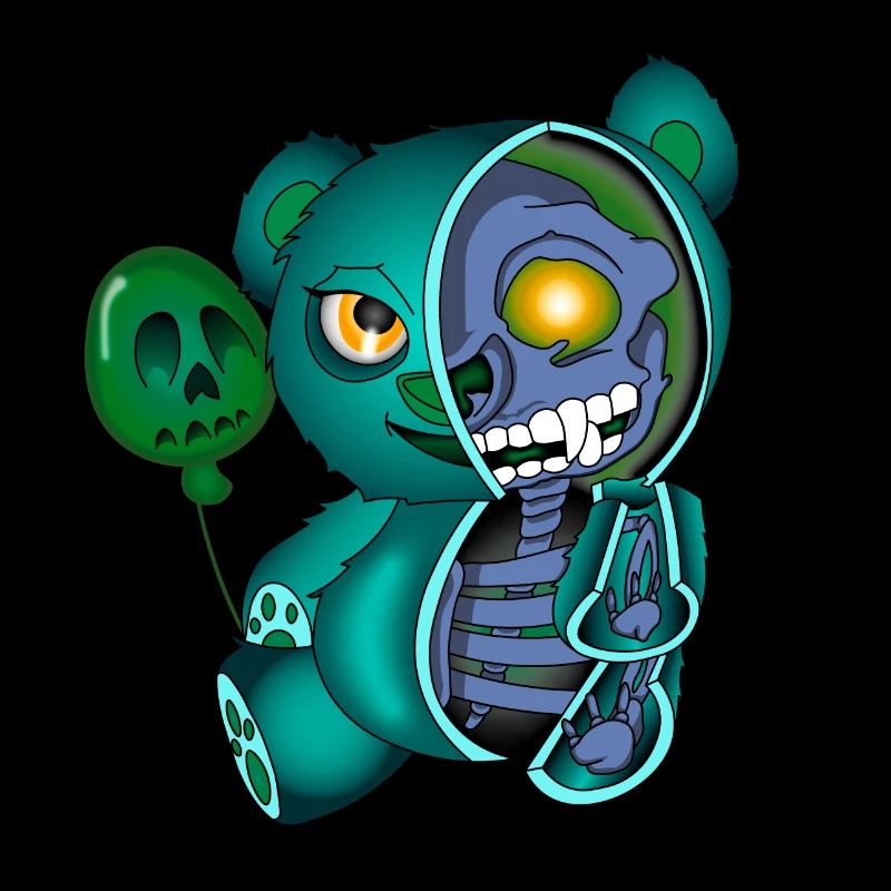 Skull Teddy Bear Skeleton Halloween Gift Idea
