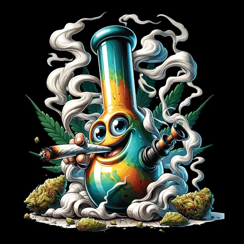 A bong smoking a cannabis joint