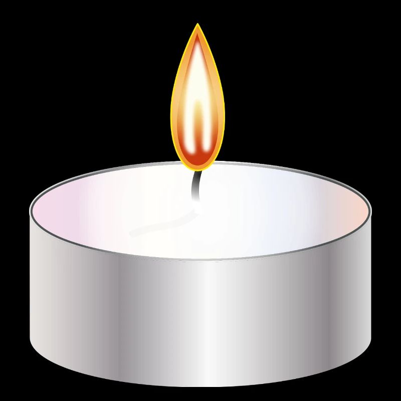 Burning Tealight Candle Simple Symbol