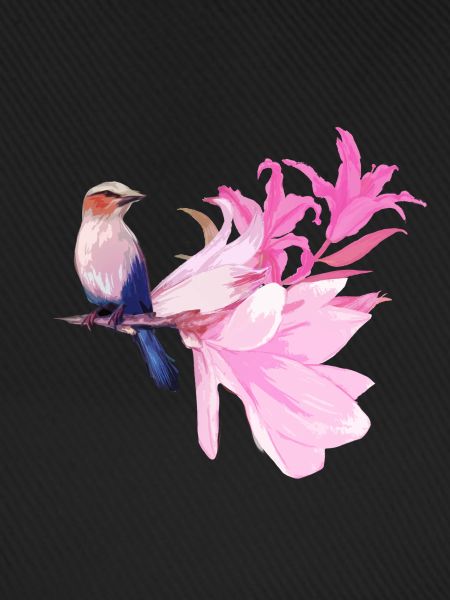 Bird with flowers