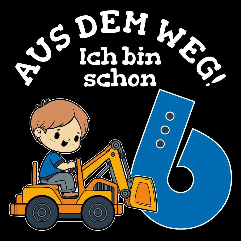 6. Geburtstag Bagger Junge