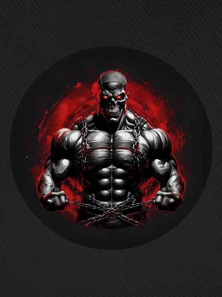 Bodybuilding extrem Motivation Skull Sixpack