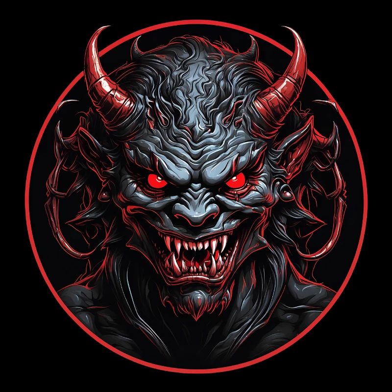 Evil demonic devil with red eyes