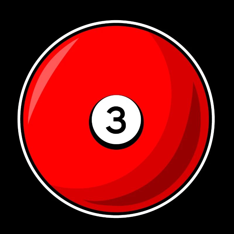 Boule de billard 3 rouge Billard trois
