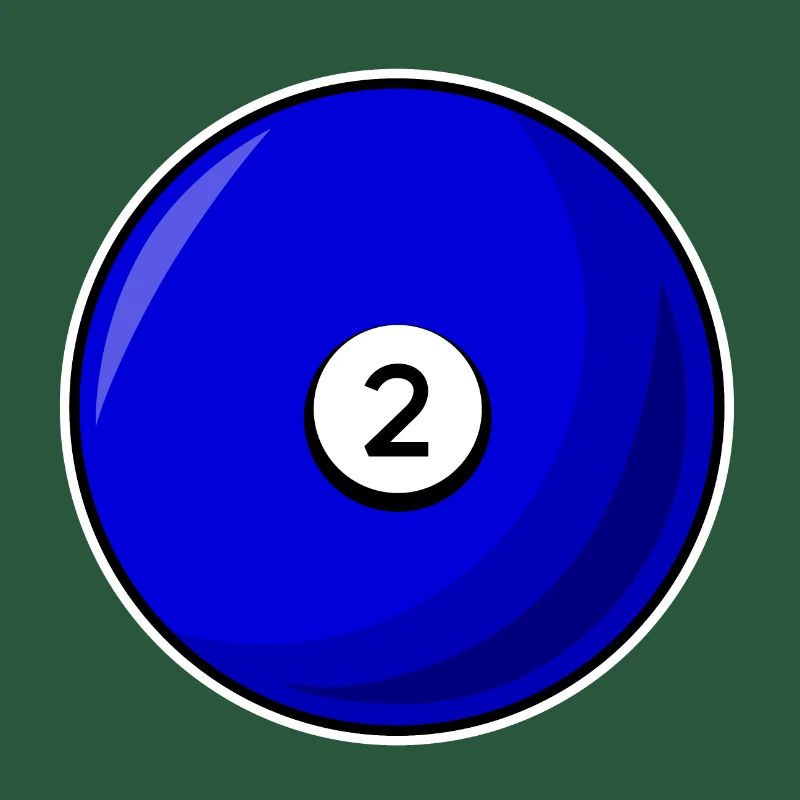 Billiard ball 2 blue Billiards two