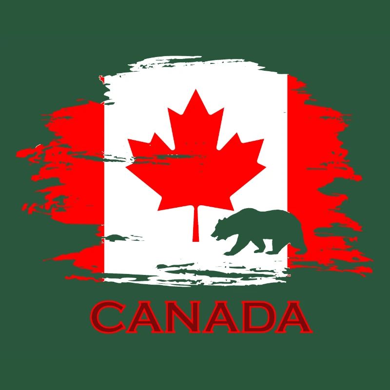 Canada Canada Maple Leave Flag Drapeau Bear