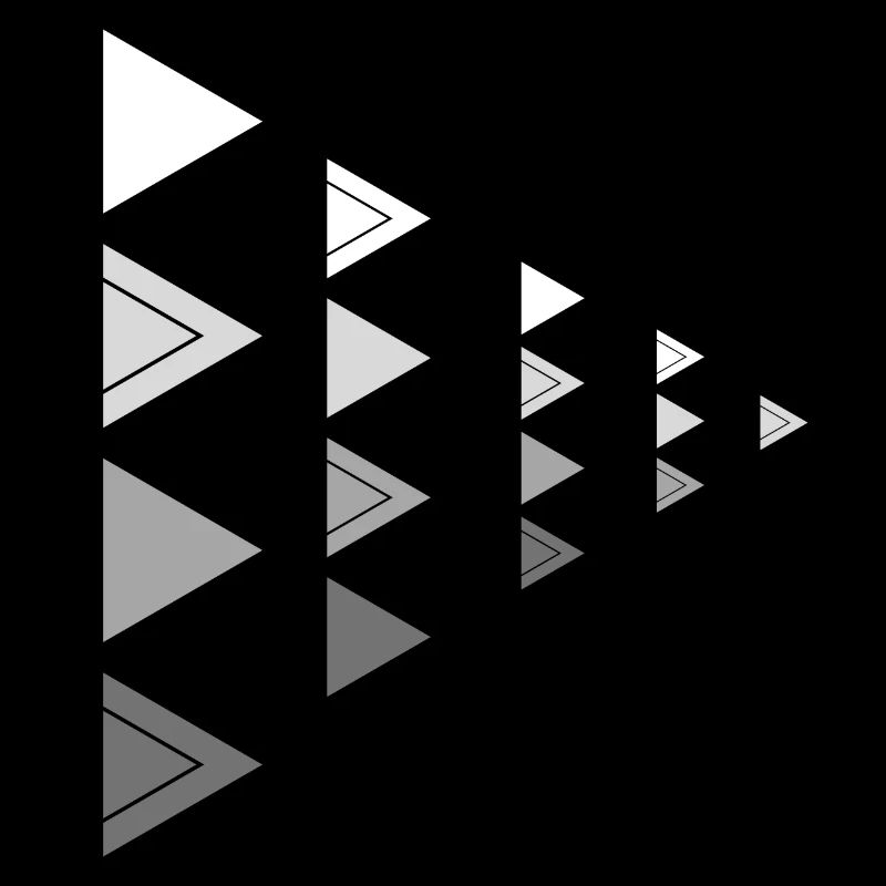 Triangles Gray Horizontal Arrow Decoration