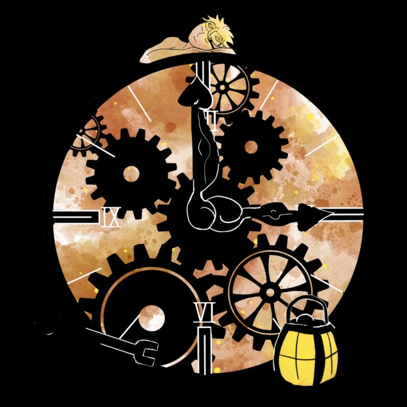 Steampunk Uhr mit Mechaniker